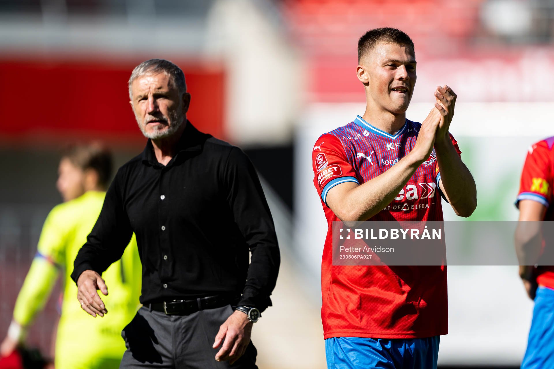 Helsingborgs Erik Ring och tränare Stuart Baxter