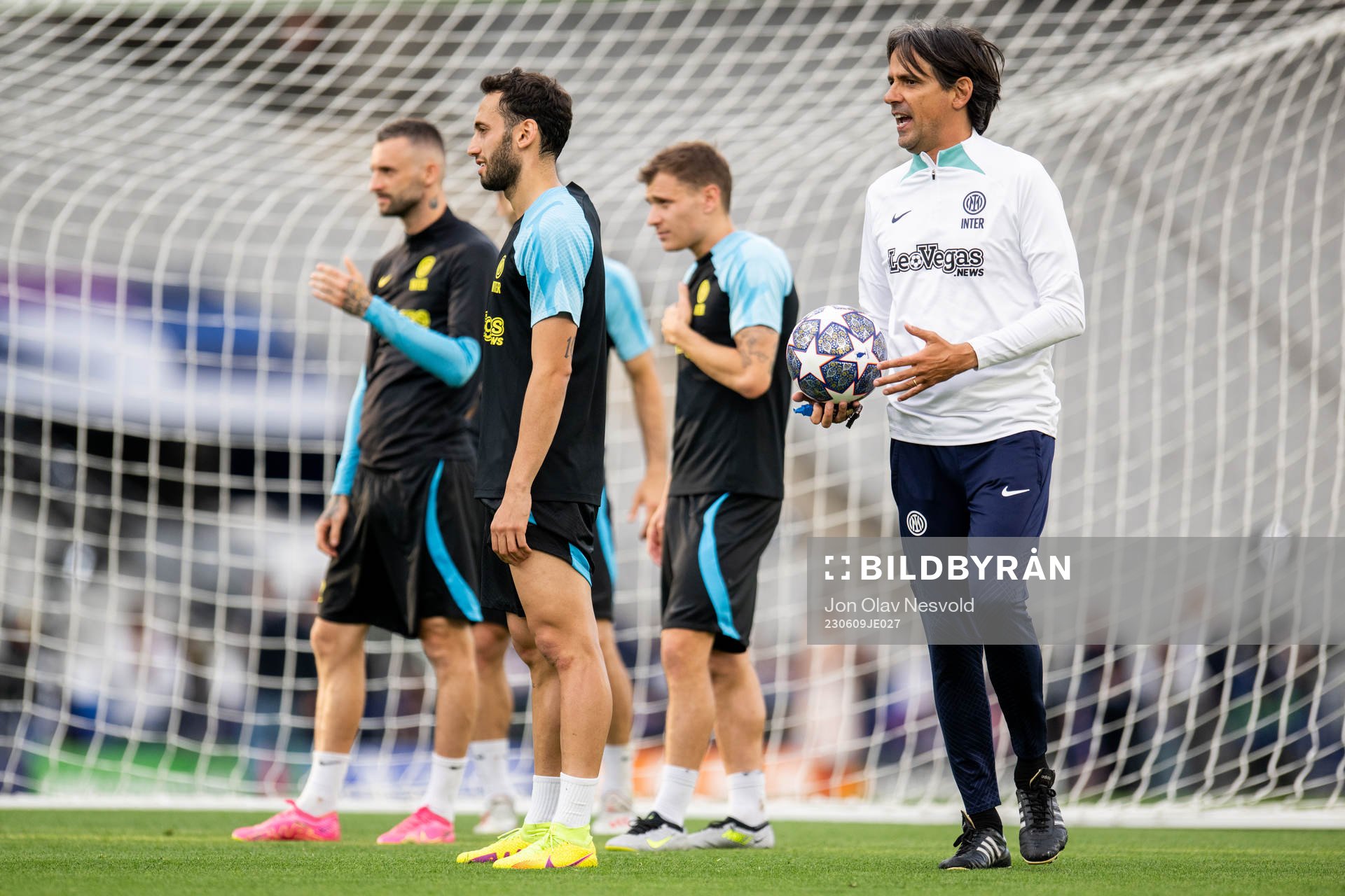 Simone Inzaghi, head coach of Inter, at a training session
