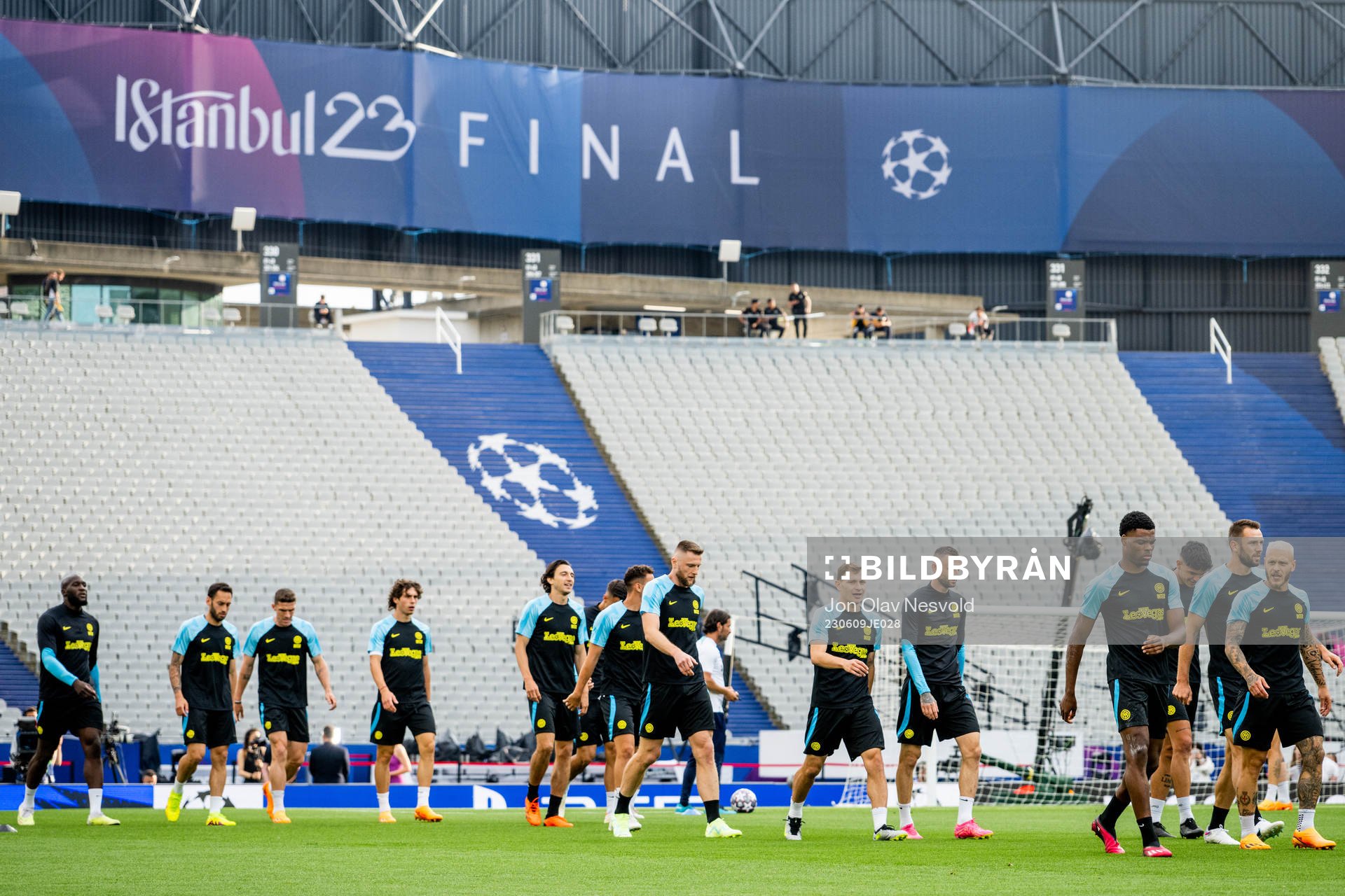 Players of Inter at a training session