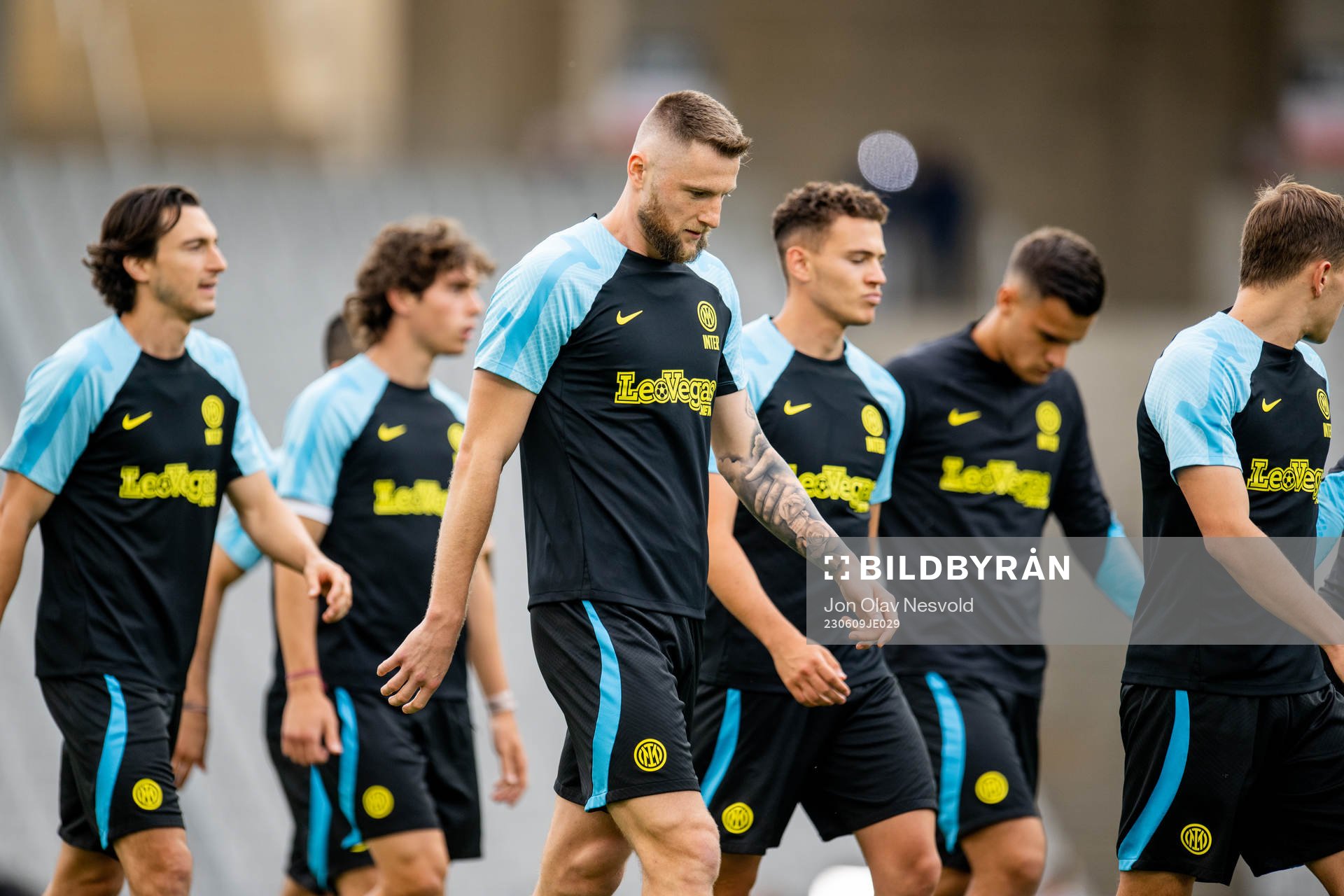 Milan Skriniar of Inter at a training session ahead of the UEFA Champions League final on June 9, 2023 in Istanbul. 