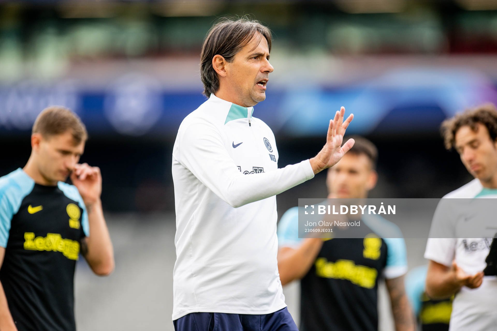 Simone Inzaghi, head coach of Inter, at a training session ahead of the UEFA Champions League final on June 9, 2023 in Istanbul.