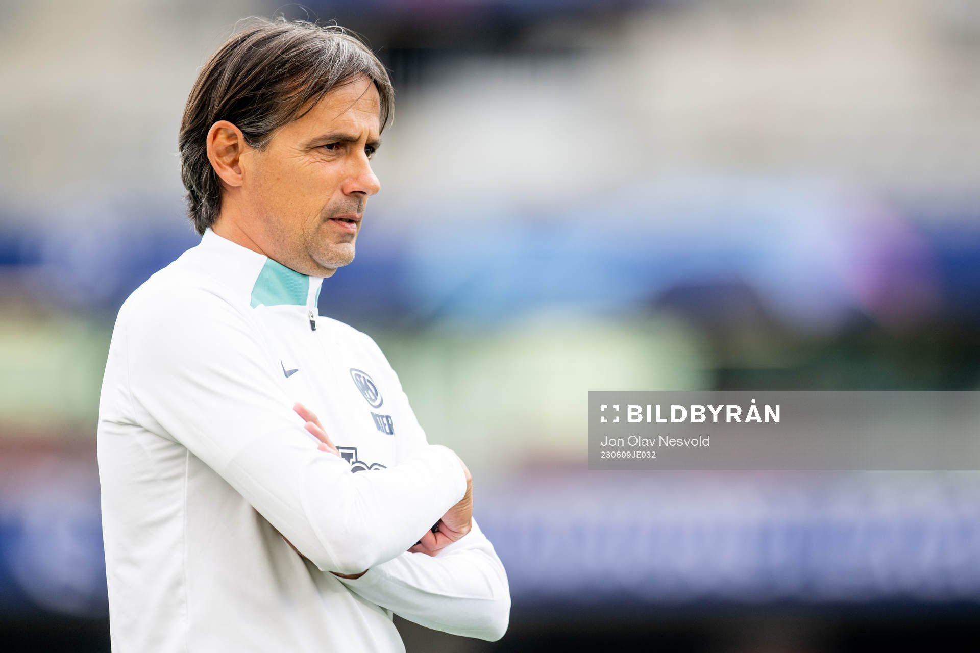 Simone Inzaghi, head coach of Inter, at a training session