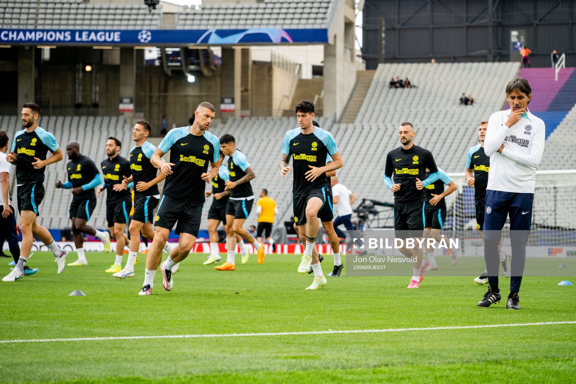 Simone Inzaghi, head coach of Inter, at a training session