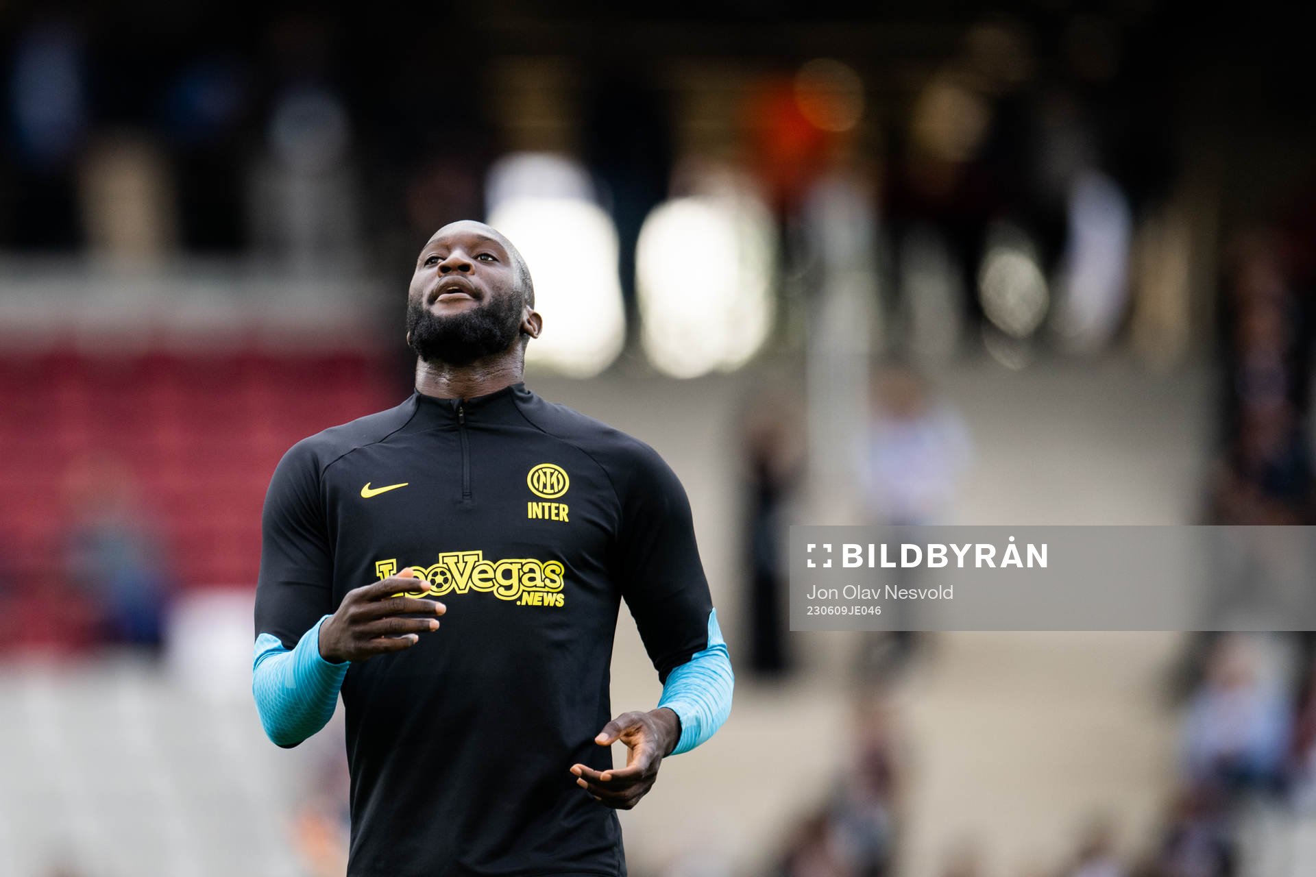 Romelu Lukaku of Inter at a training session