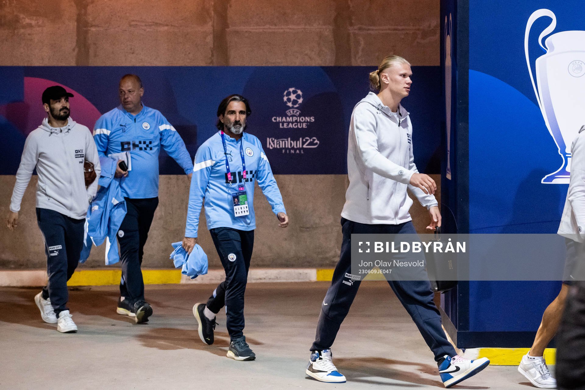 Erling Braut Haaland of Manchester City arrives for a