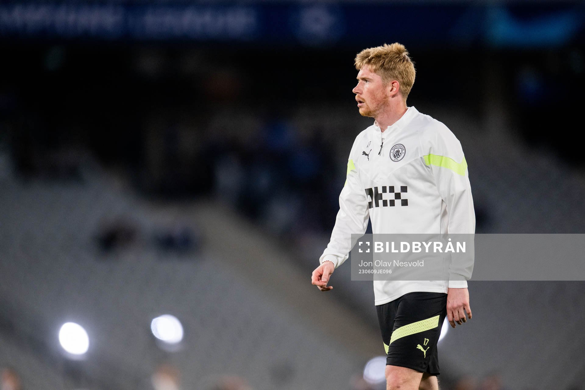 Kevin De Bruyne of Manchester City at a training session