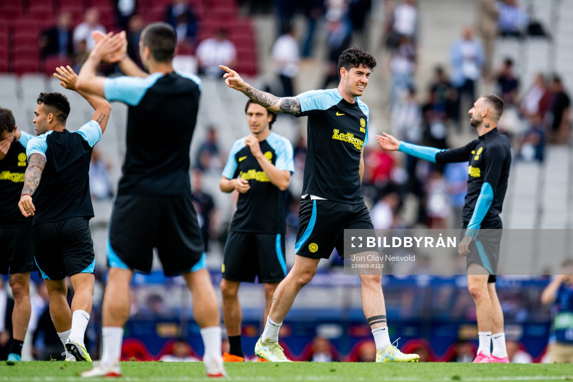 Alessandro Bastoni of Inter at a training session