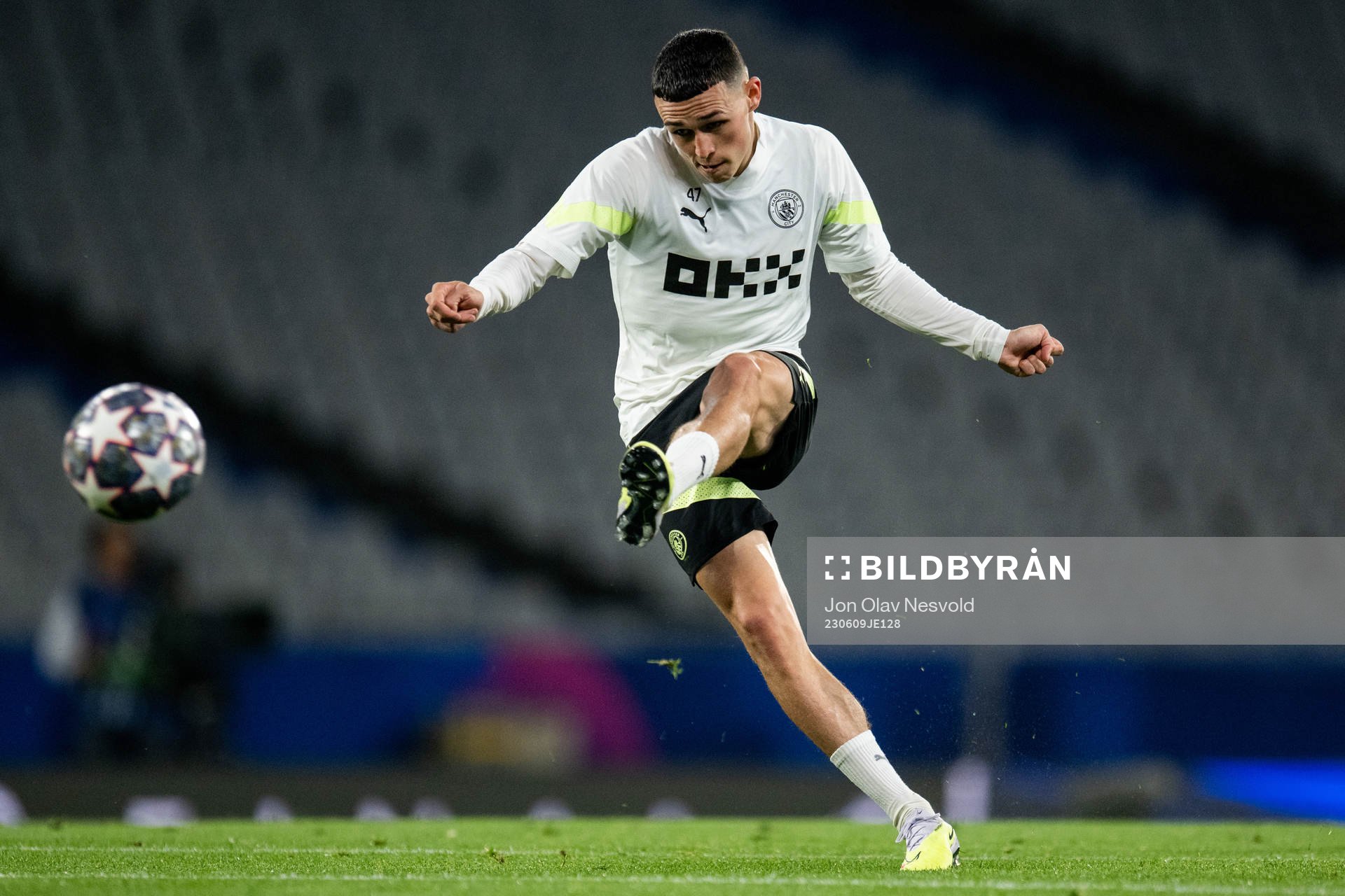 Phil Foden of Manchester City at a training session
