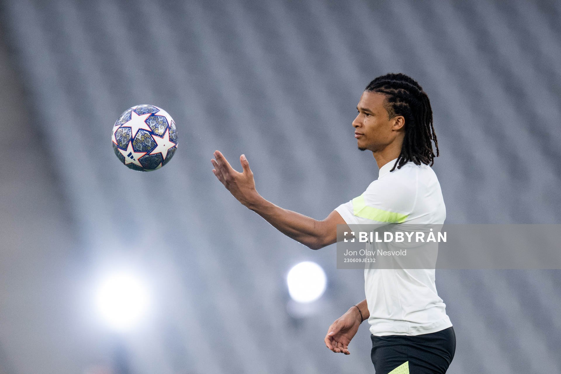 Nathan Aké of Manchester City at a training session