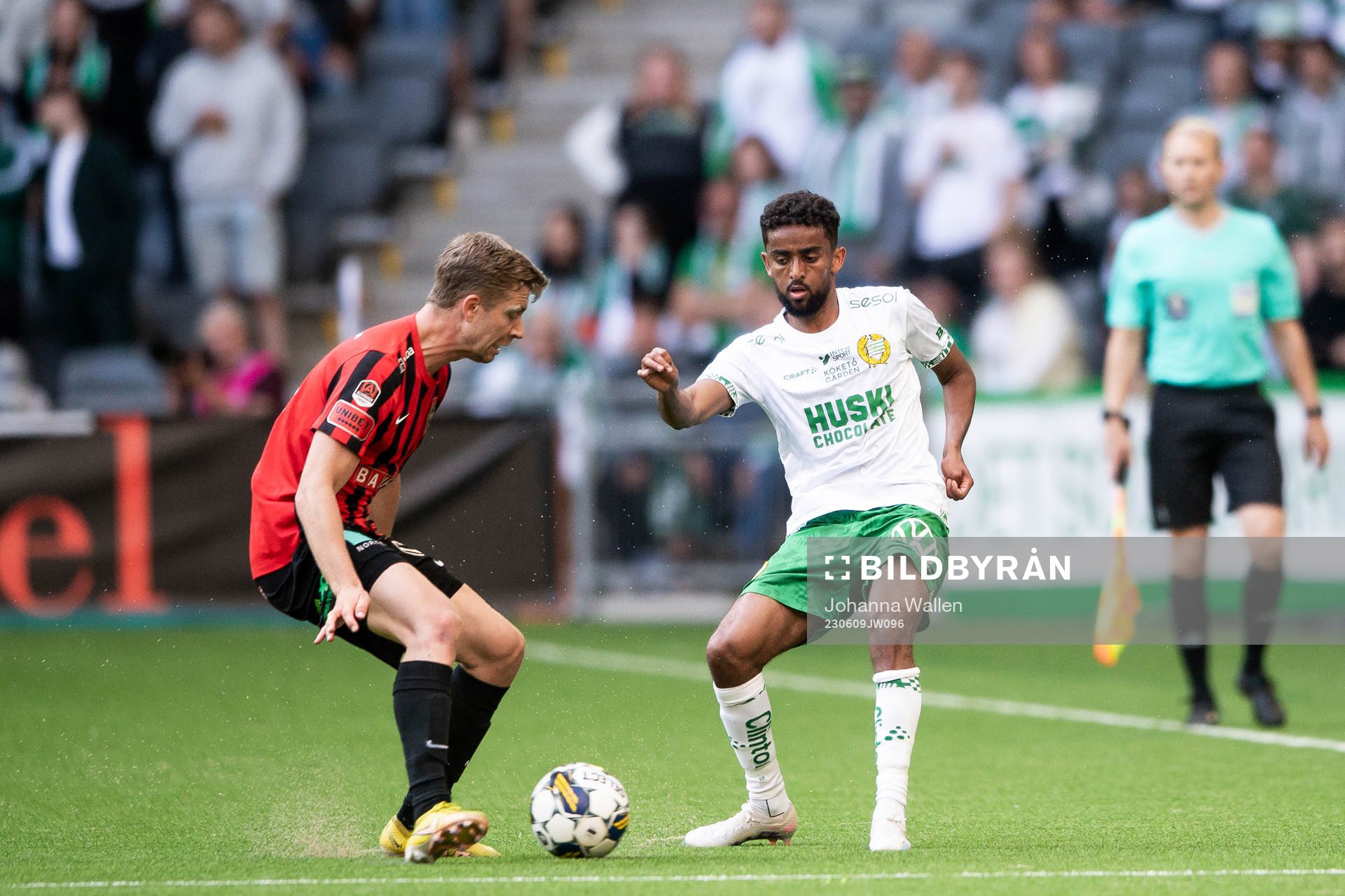 Brommapojkarnas Ludvig Fritzson och Hammarbys Tesfaldet