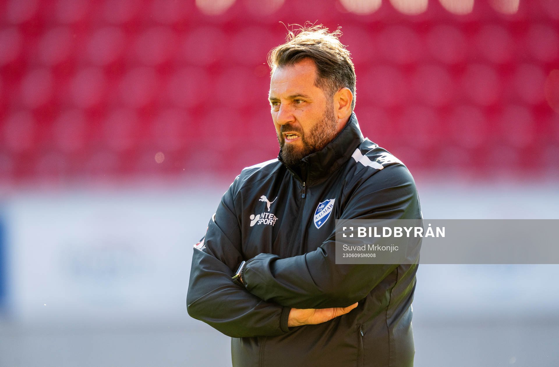 Kalmars tränare Aleco Postanidis fotbollsmatchen i