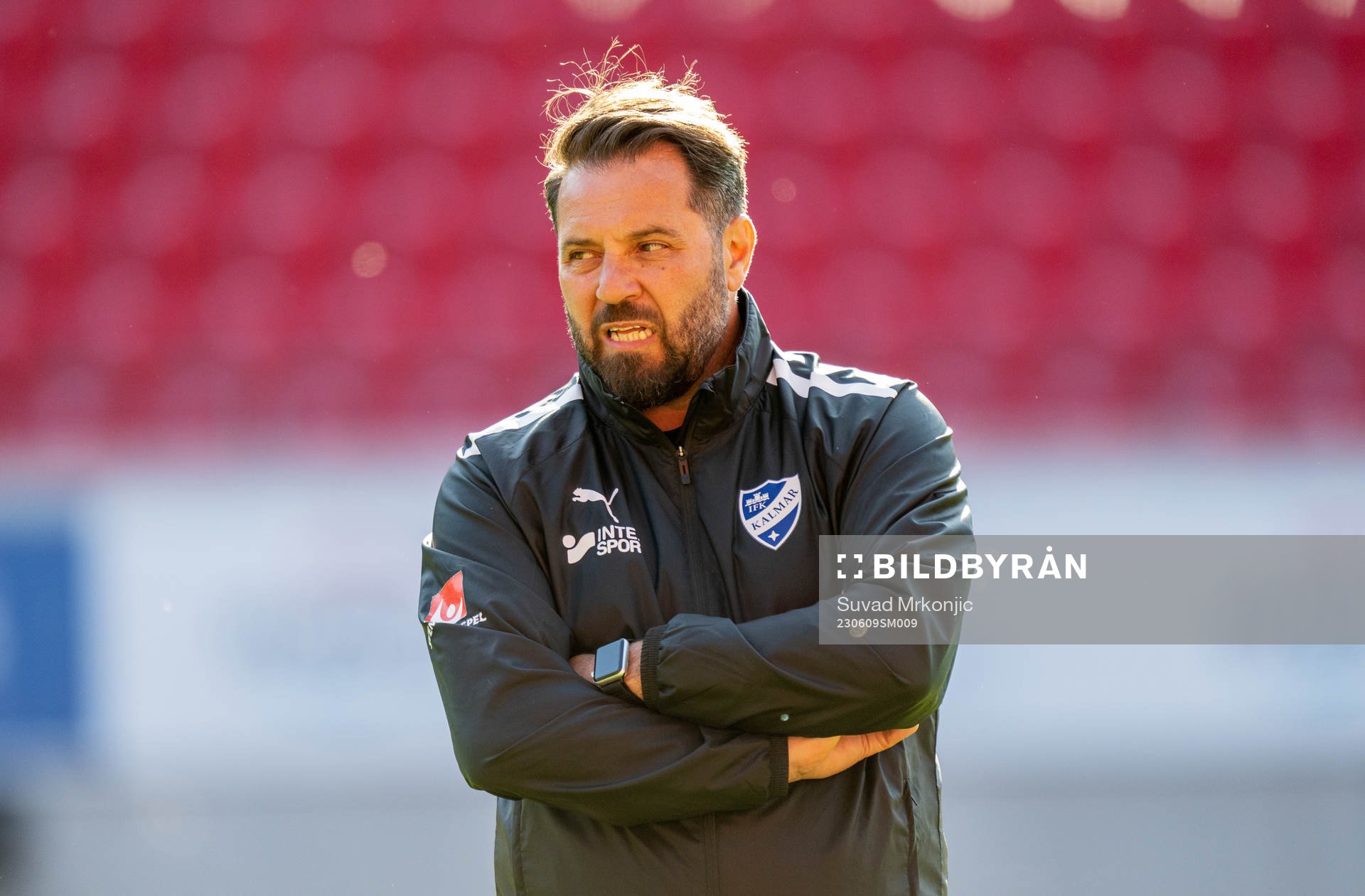 Kalmars tränare Aleco Postanidis fotbollsmatchen i