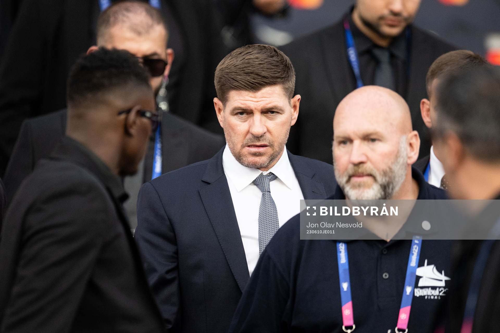 Steven Gerrard ahead of the UEFA Champions League football match between Manchester City and Inter on June 10, 2023 in Istanbul. 