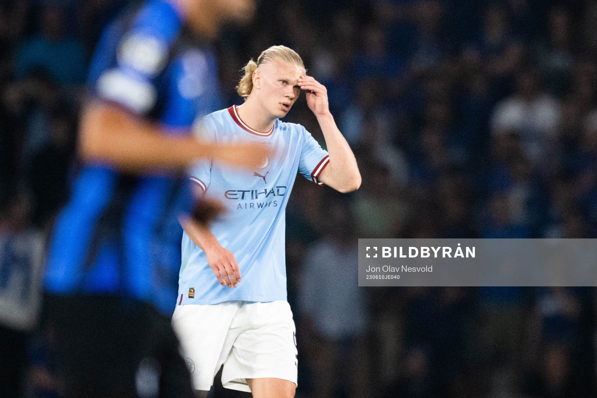 Erling Braut Haaland of Manchester City looks dejected