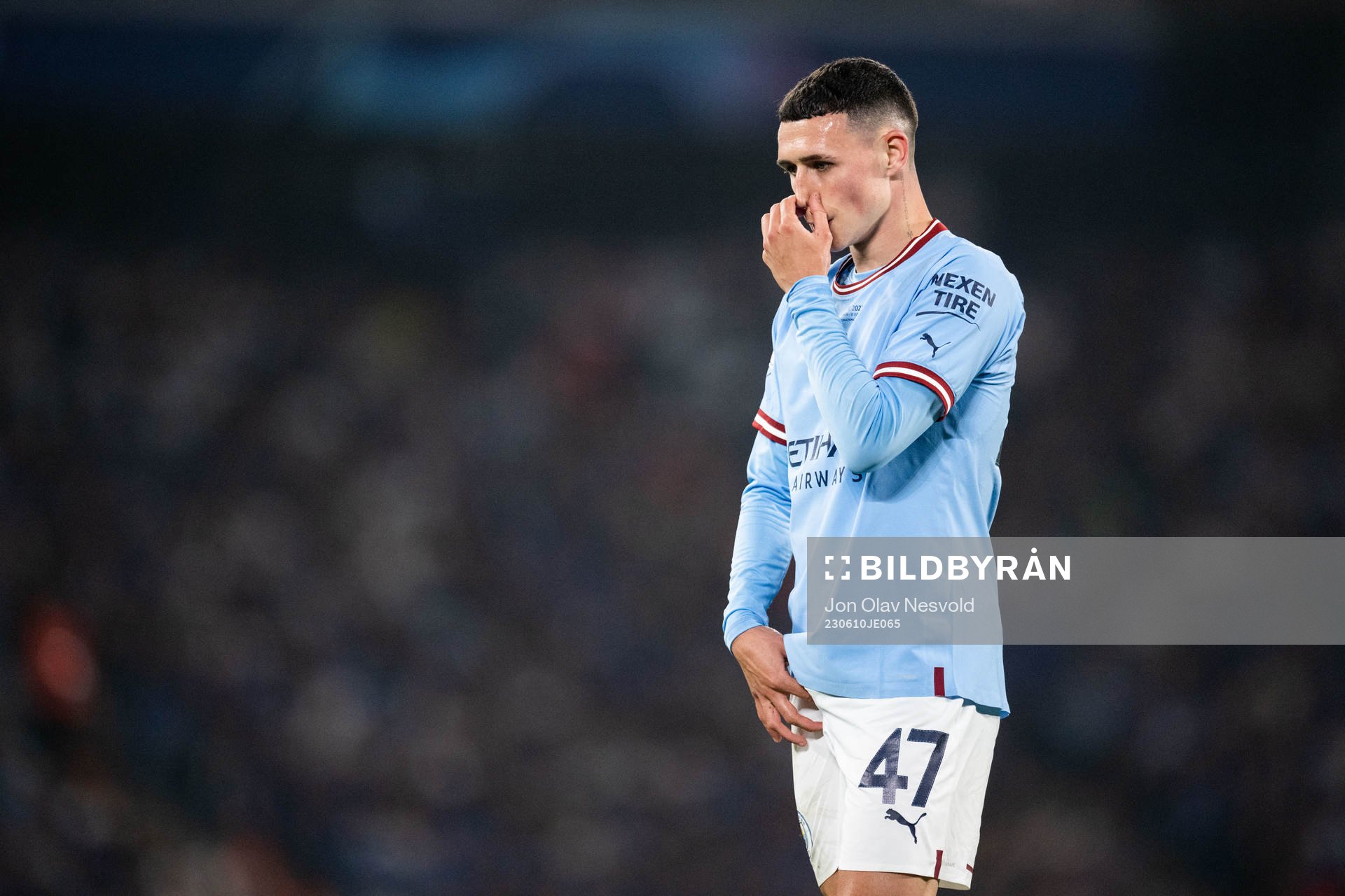 Phil Foden of Manchester City looks dejected