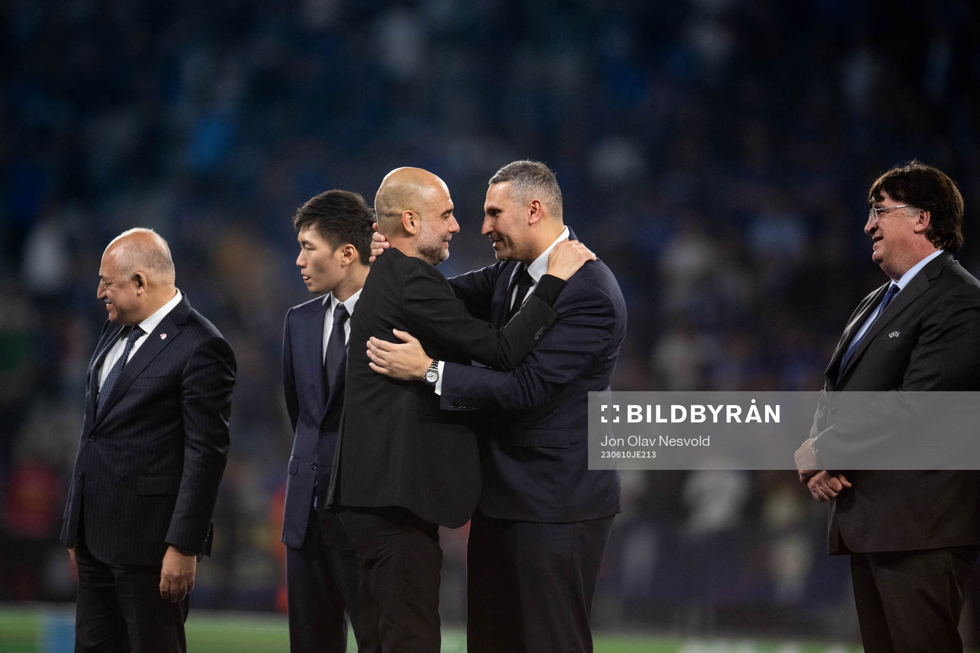 Head coach Pep Guardiola and Chairman Khaldoon Al Mubarak