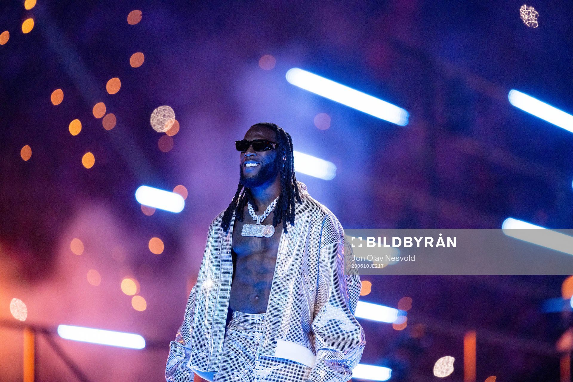 The artist Burna Boy performs