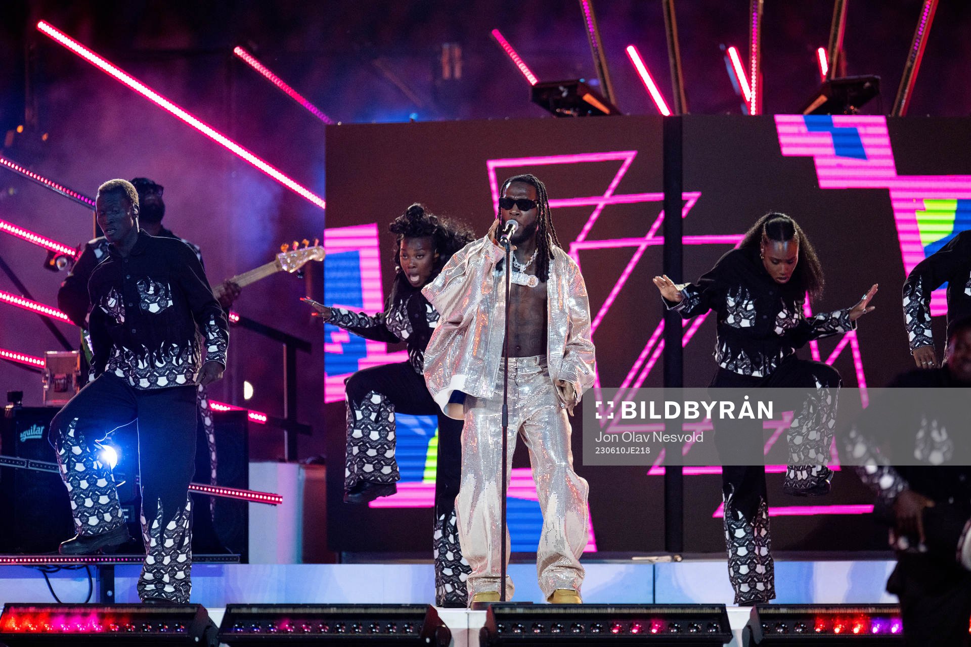 The artist Burna Boy performs