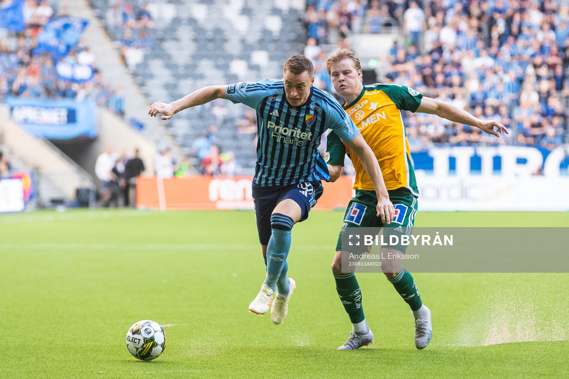 Djurgårdens Piotr Johansson och IFK Norrköpings Andri