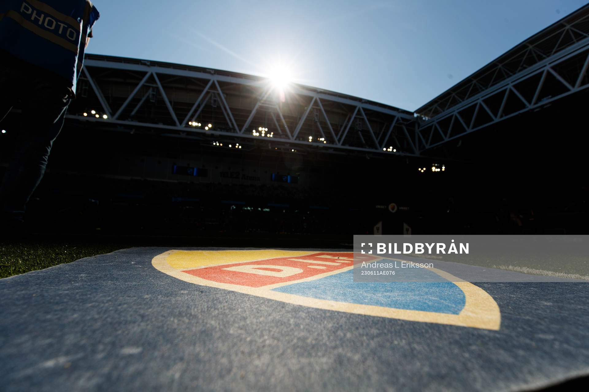 Djurgårdens emblem på Tele2 Arena
