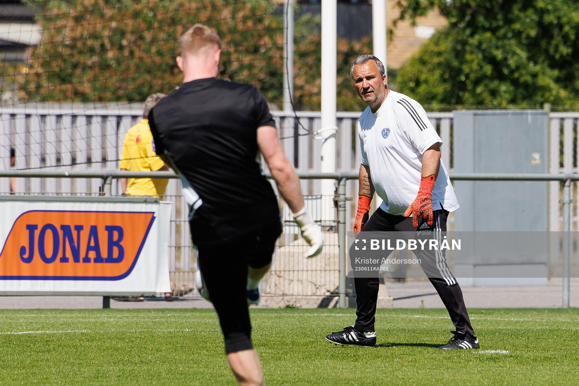 Falkenbergs målvaktstränare Björn Nordberg inför fotbollsmatchen i Ettan södra mellan Falkenberg och Oskarshamn den 11 juni 2023 i Falkenberg.