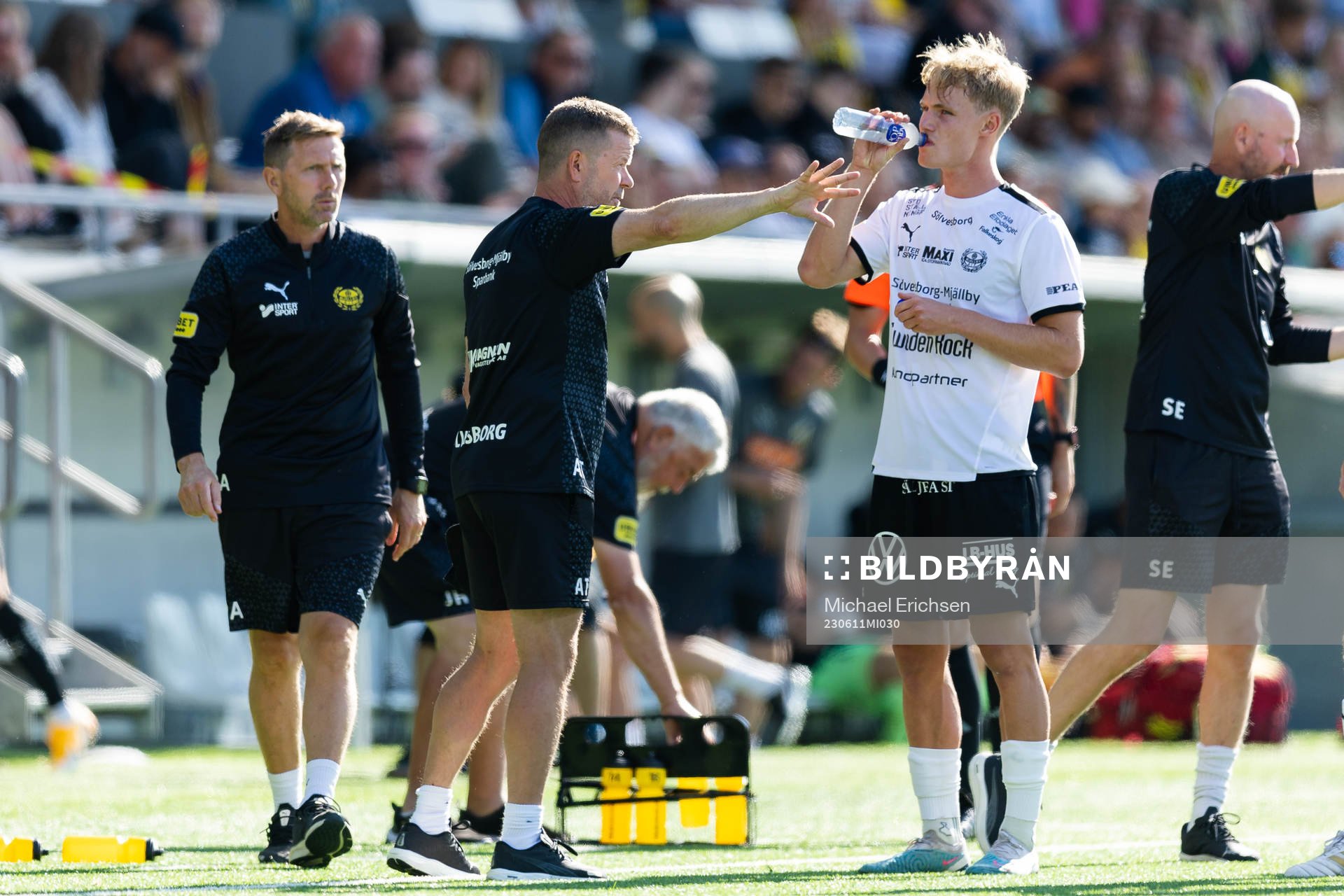 Mjällbys tränare Anders Torstensson och Max Fenger