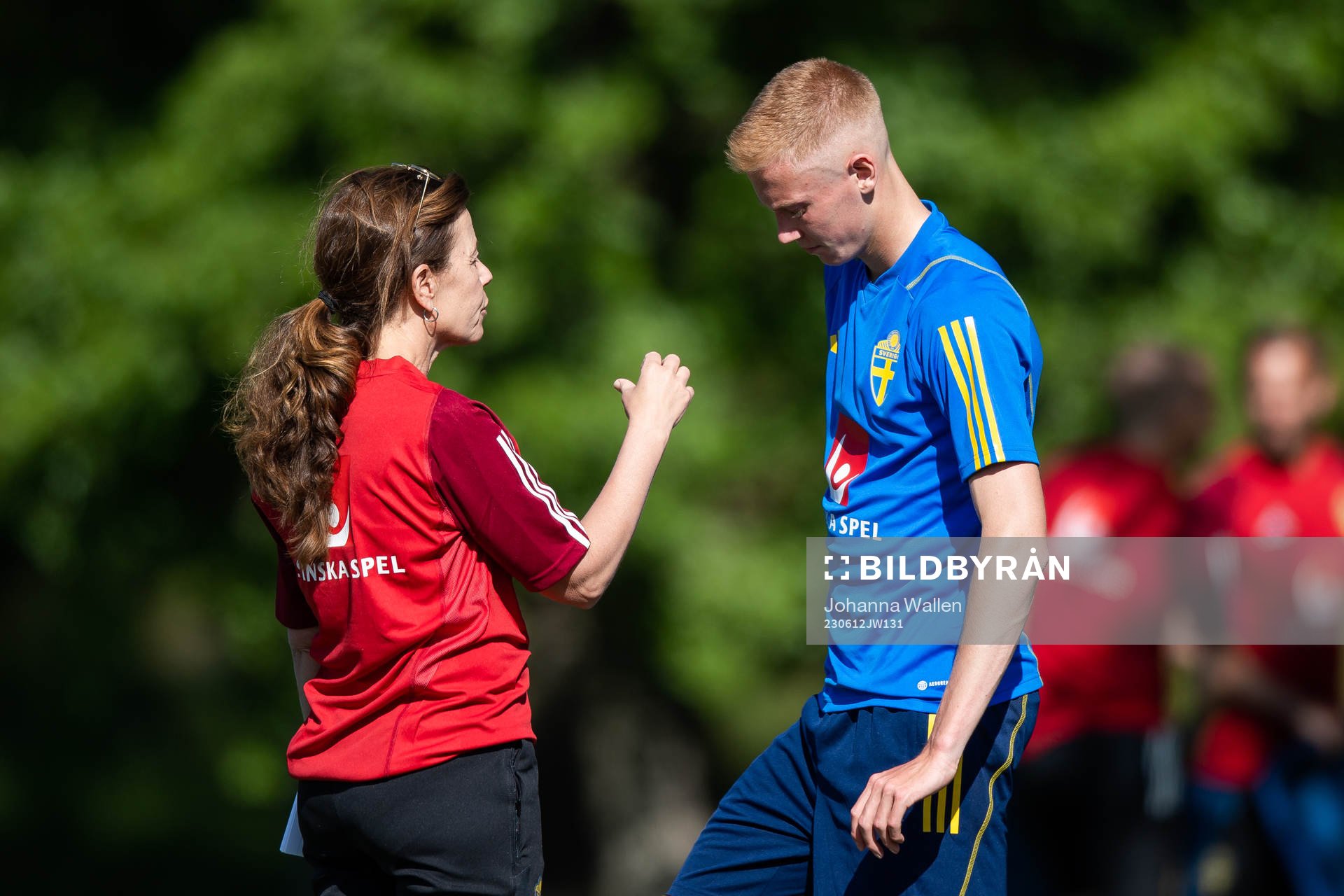 Media officer Petra Thorén and Hugo Larsson of the Swedish