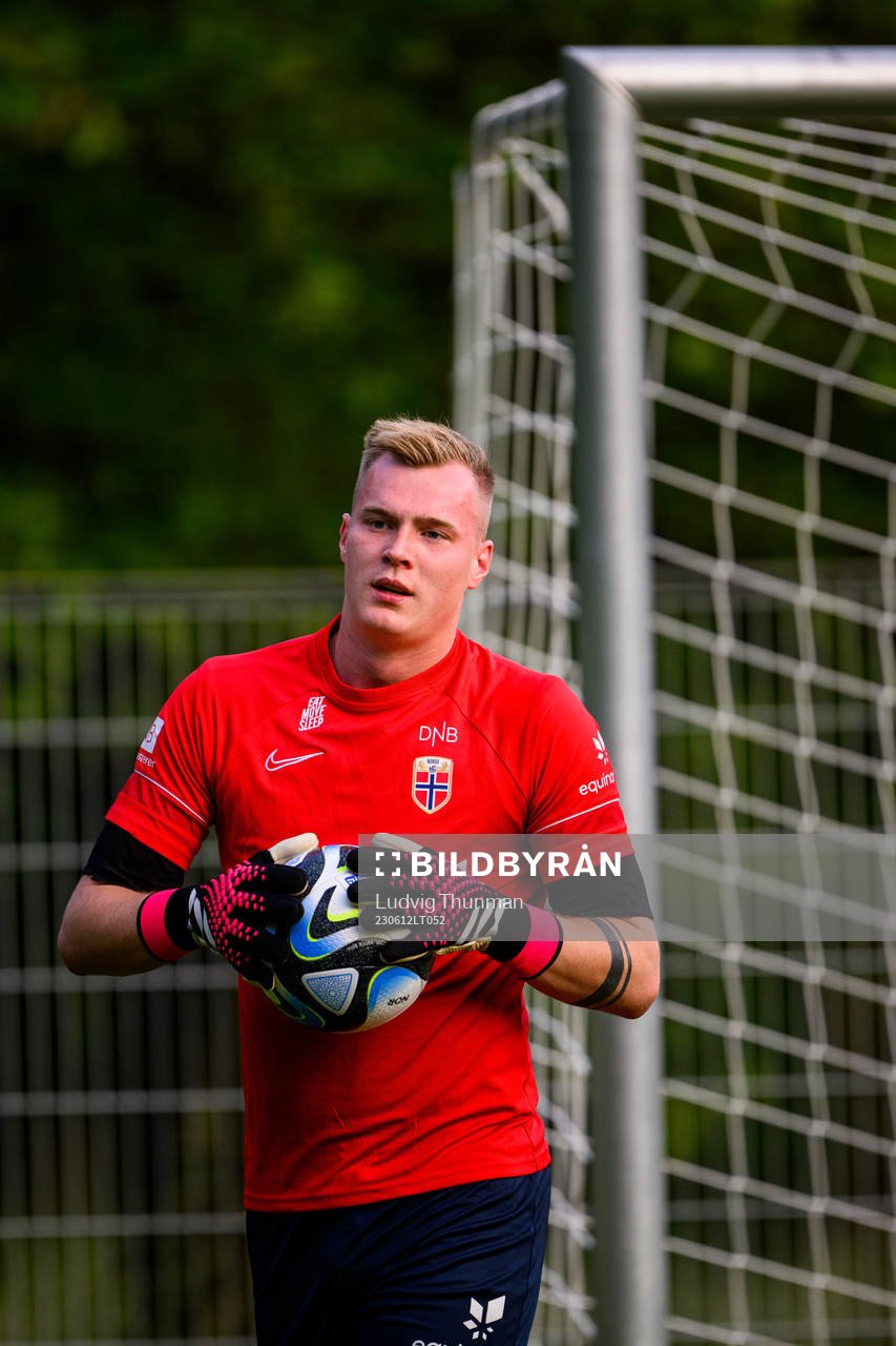Goalkeeper Kristoffer Klaesson of the Norwegian Under-21