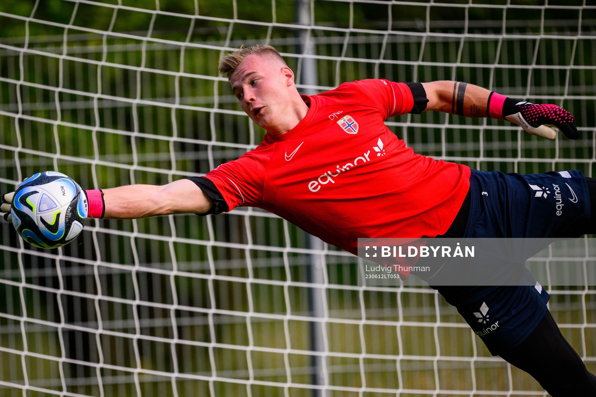 Goalkeeper Kristoffer Klaesson of the Norwegian Under-21
