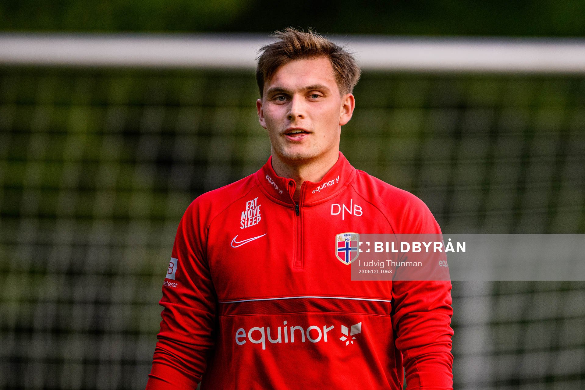 Goalkeeper Mads Hedenstad Christiansen of the Norwegian