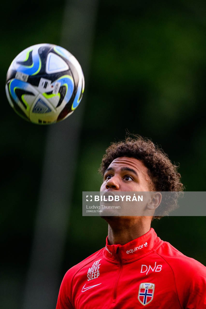 Oscar Bobb of the Norwegian under-21 national football team