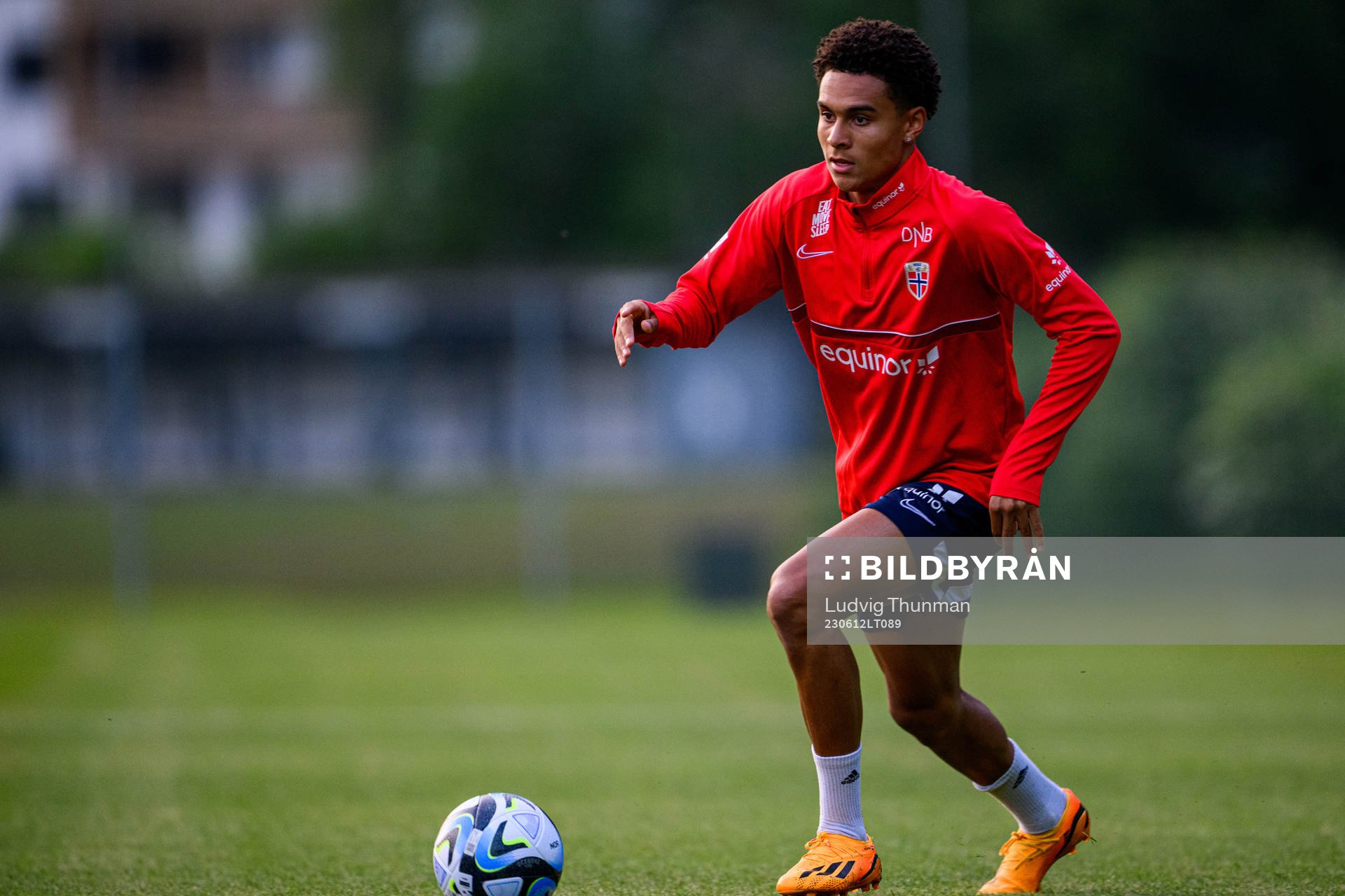 Oscar Bobb of the Norwegian under-21 national football team