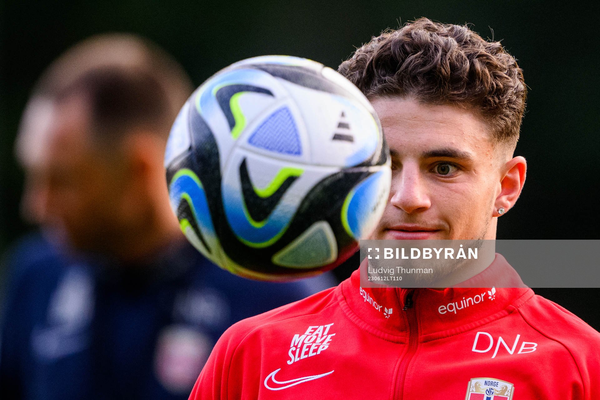 Christos Zafeiris of the Norwegian under-21 national football team at a training session on June 12, 2023 in Saalfelden am Steinernen Meer. 
