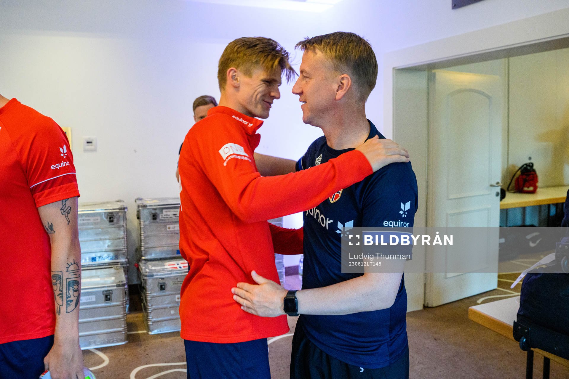 Head coach Leif Gunnar Smerud and David Møller Wolfe of