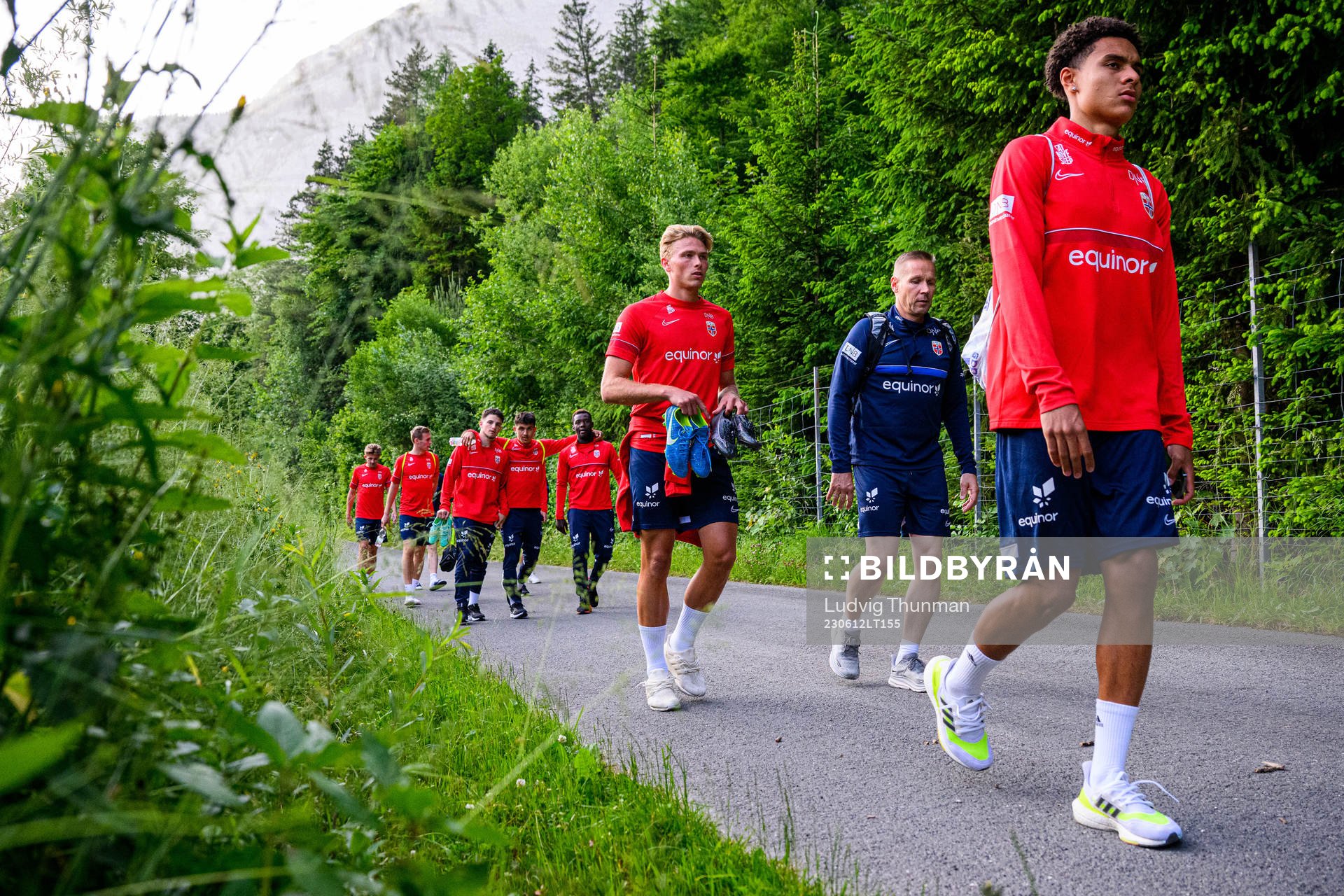 Antonio Nusa and Håkon Evjen of the Norwegian under-21