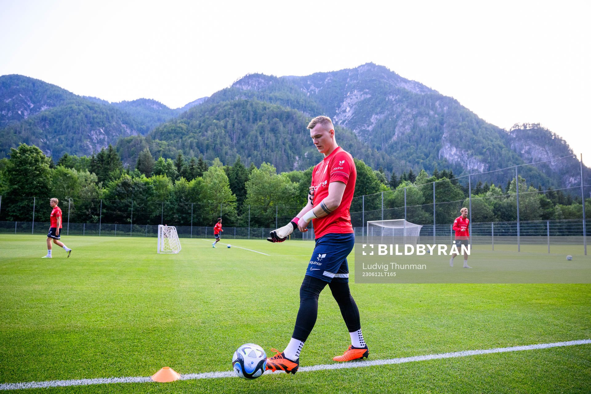 Goalkeeper Kristoffer Klaesson of the Norwegian under-21