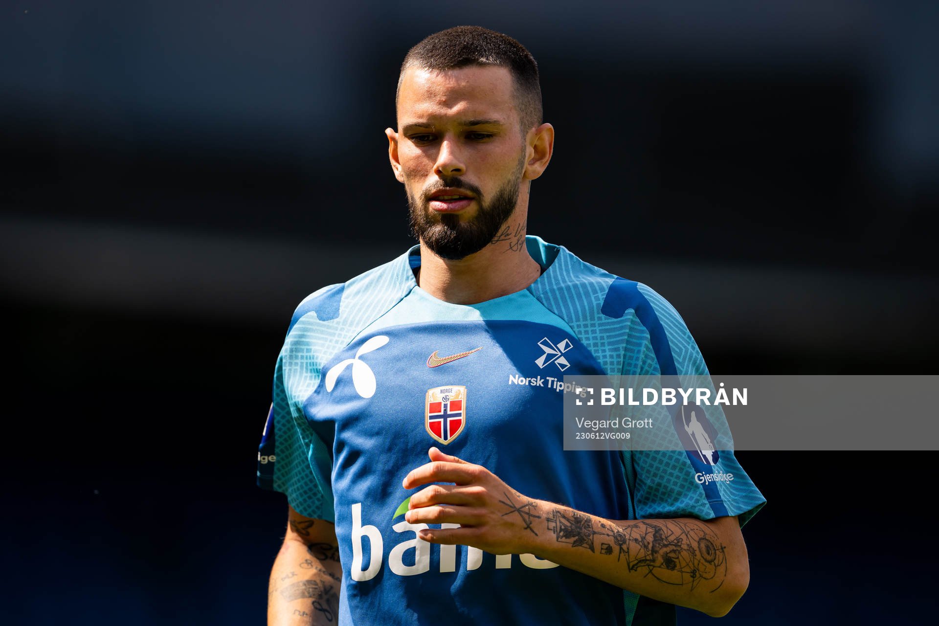 Kristoffer Velde of the Norwegian national football team