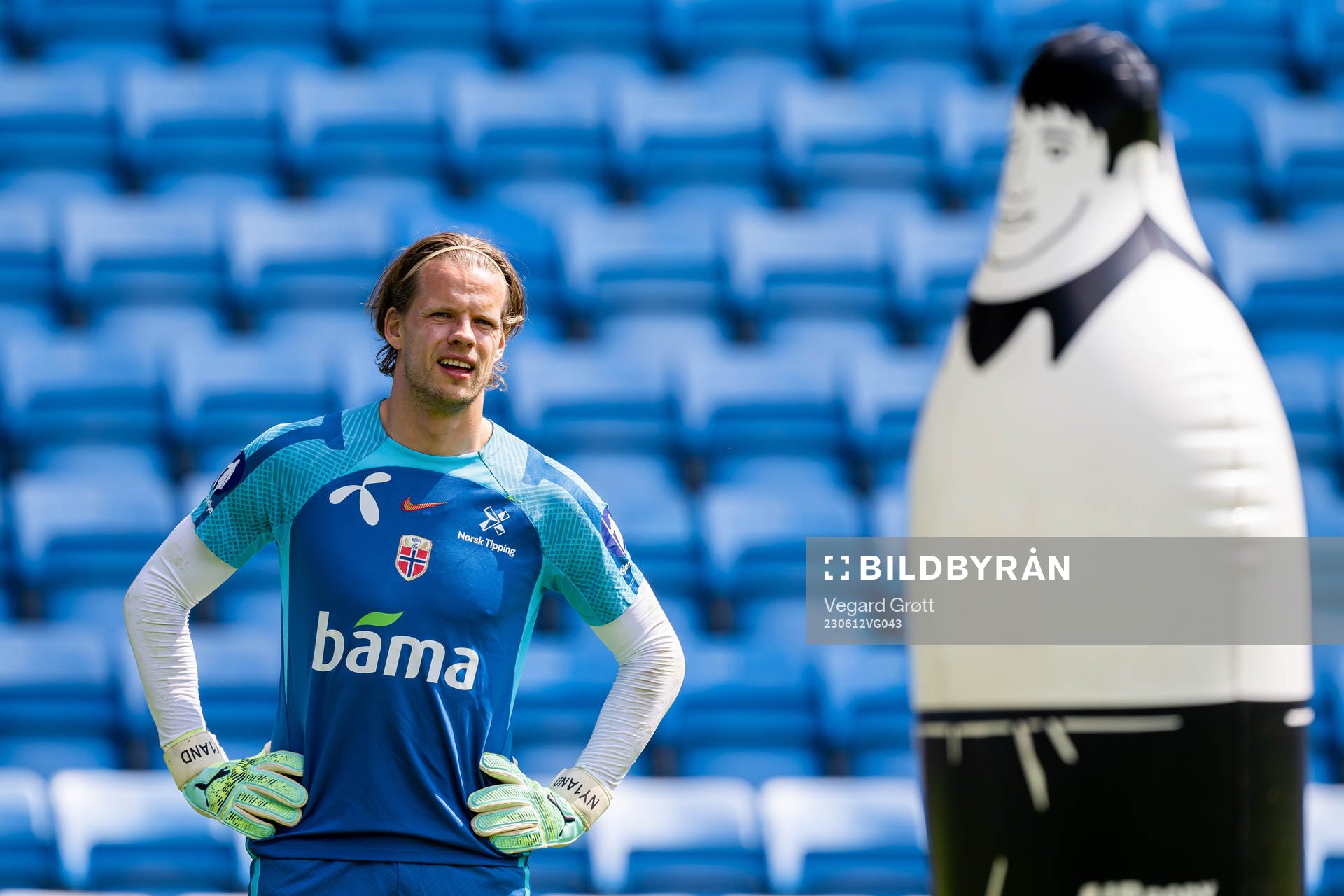Goalkeeper Ørjan Håskjold Nyland of the Norwegian