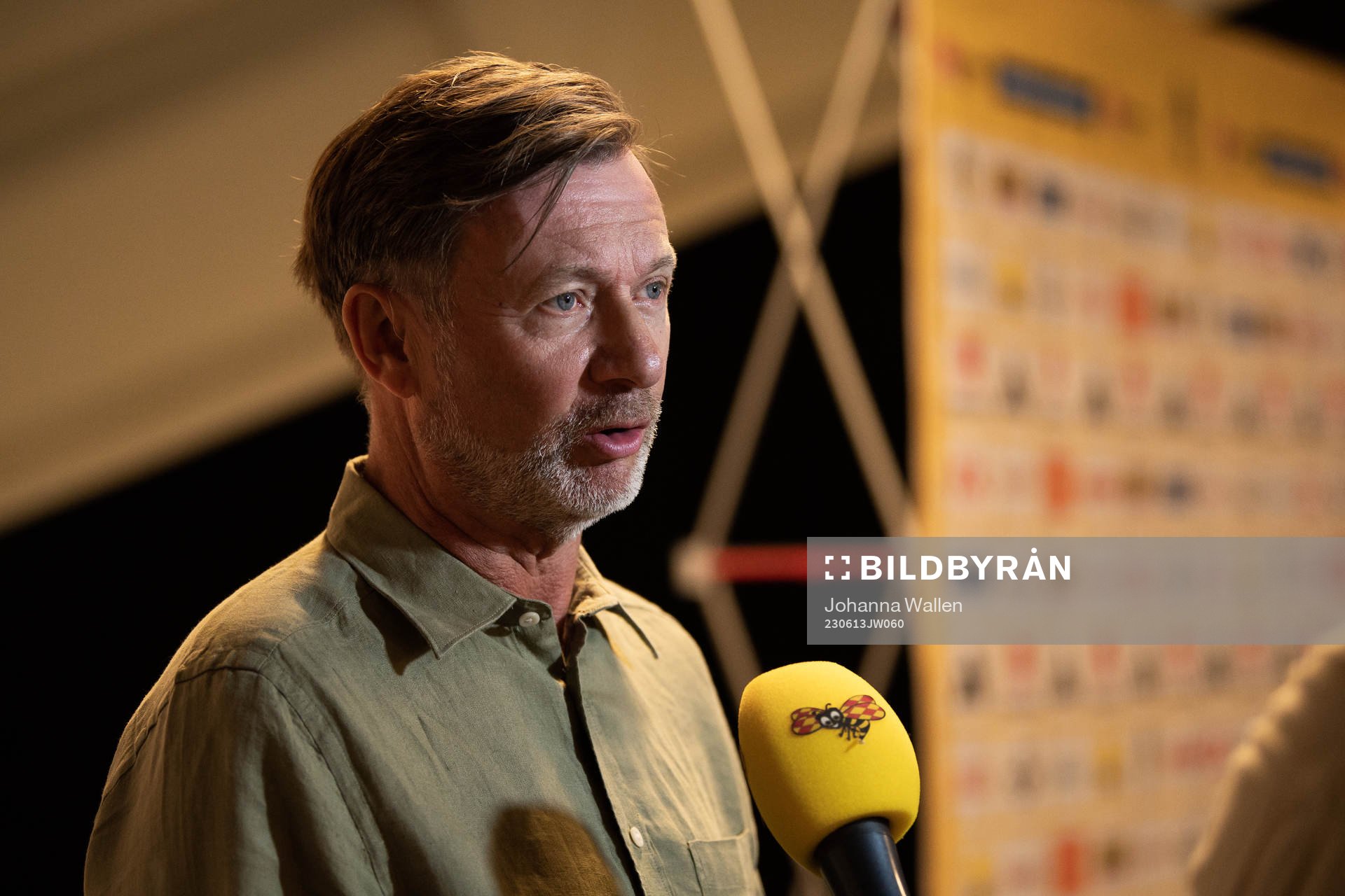 Peter Gerhardsson, head coach of the Swedish women's national football team during a press conference on June 13, 2023 in Stockholm.