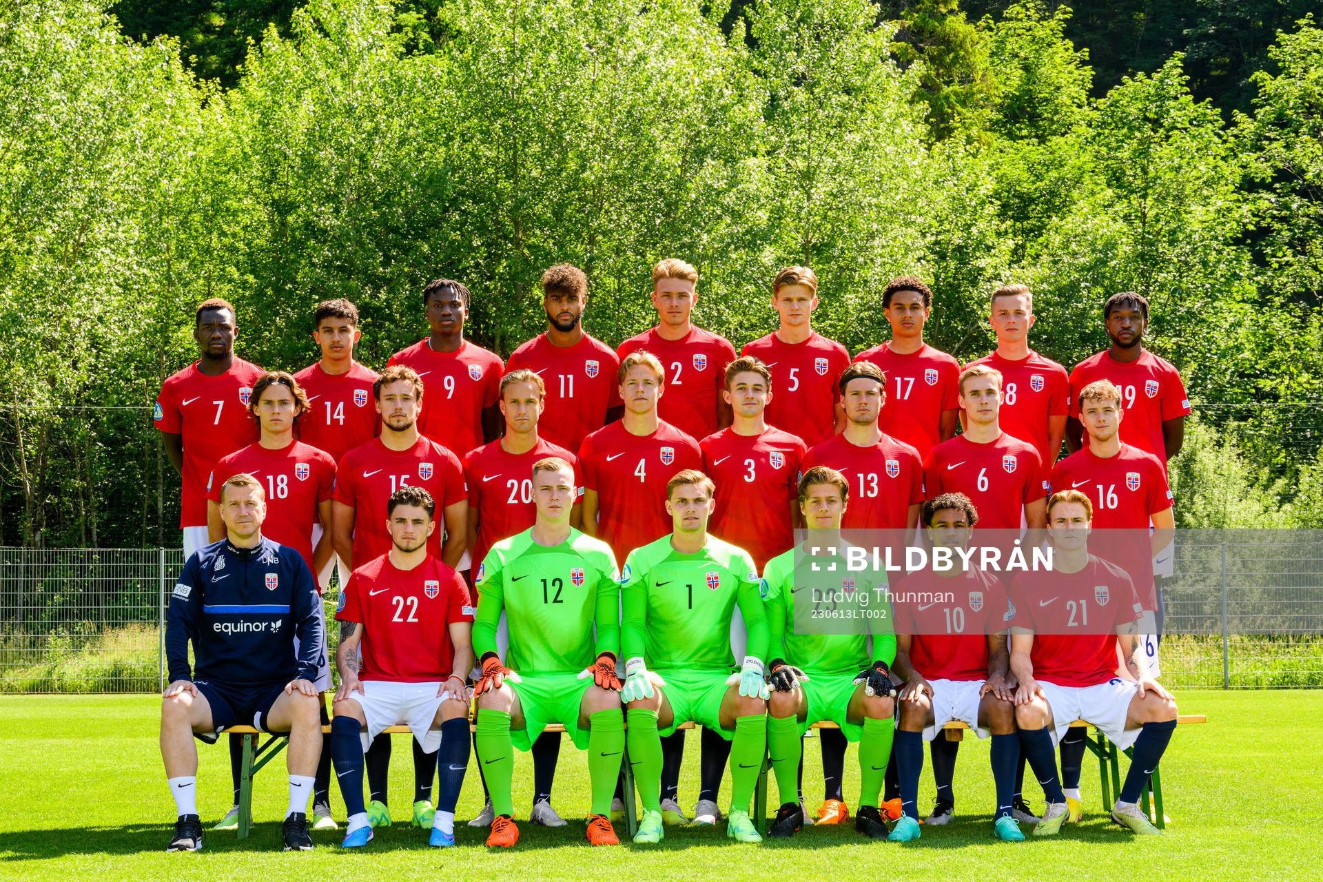 The Norwegian under-21 national football team poses for a