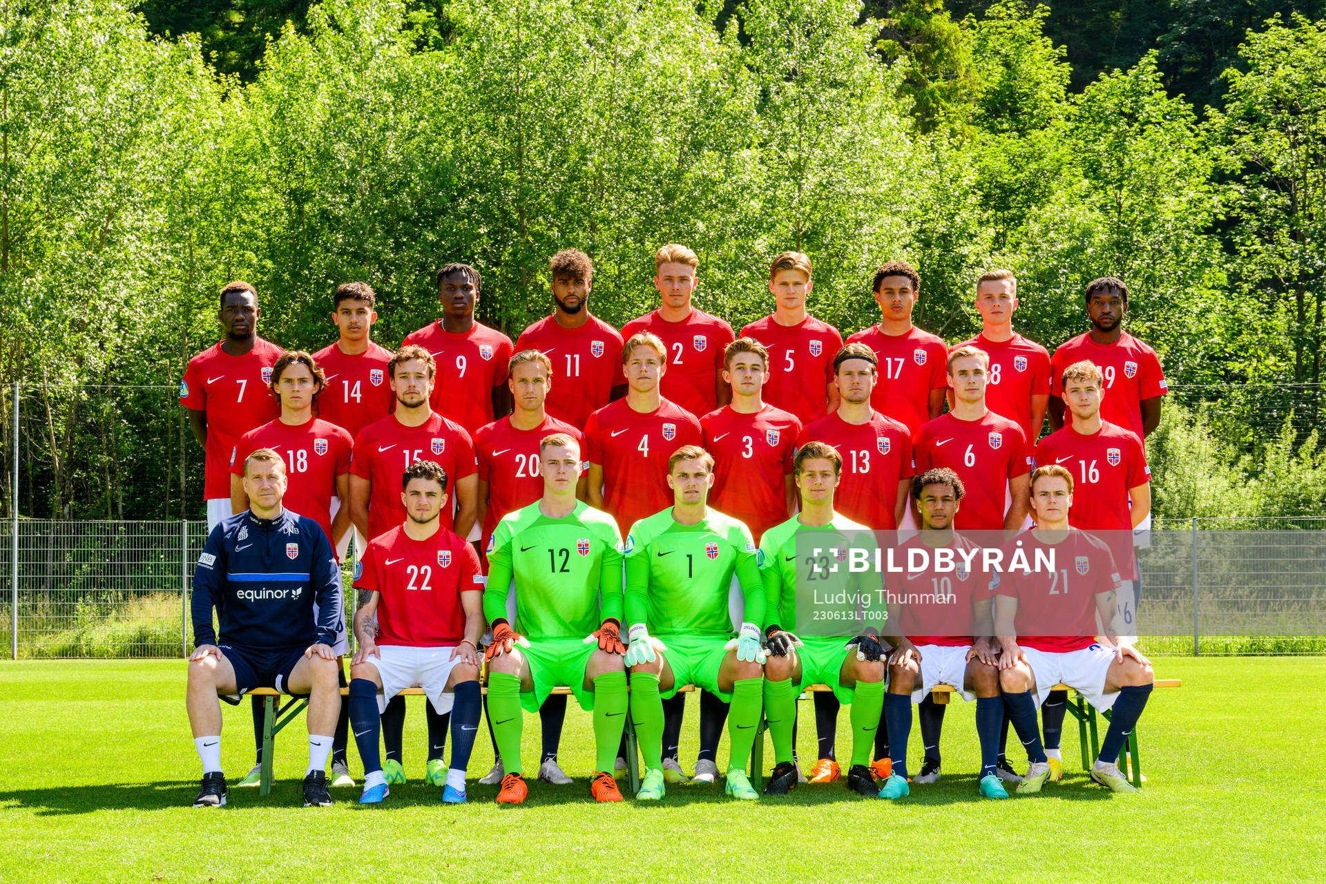 The Norwegian under-21 national football team poses for a