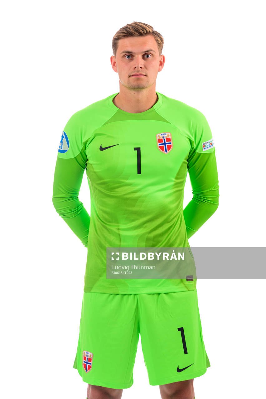 Goalkeeper Mads Hedenstad Christiansen of the norwegian