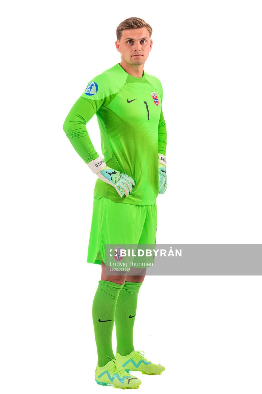 Goalkeeper Mads Hedenstad Christiansen of the norwegian