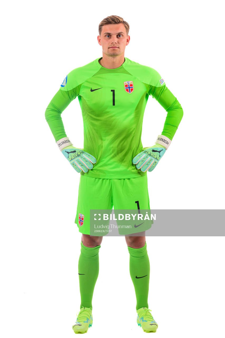 Goalkeeper Mads Hedenstad Christiansen of the norwegian