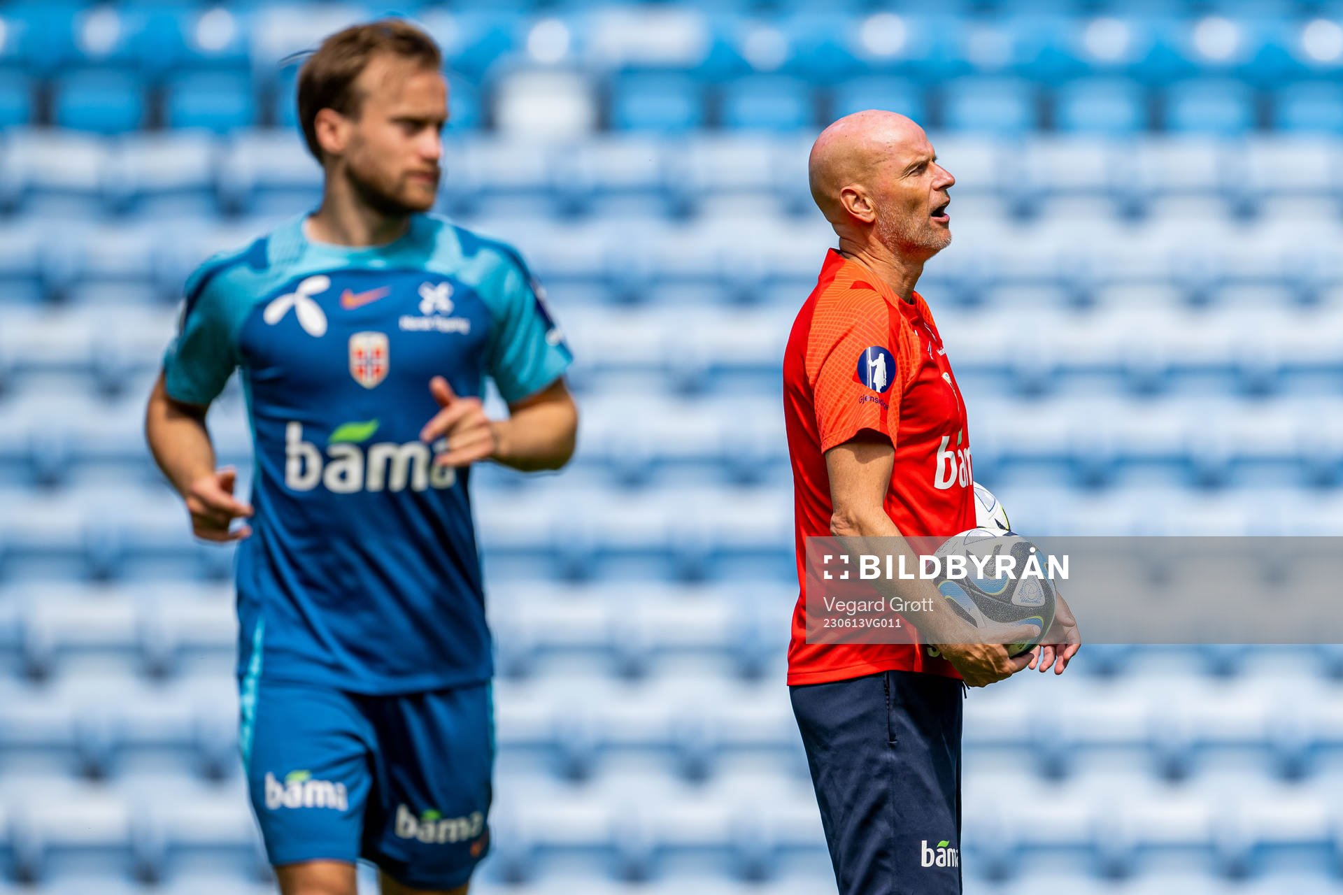 Bård Finne and Ståle Solbakken, head coach of the