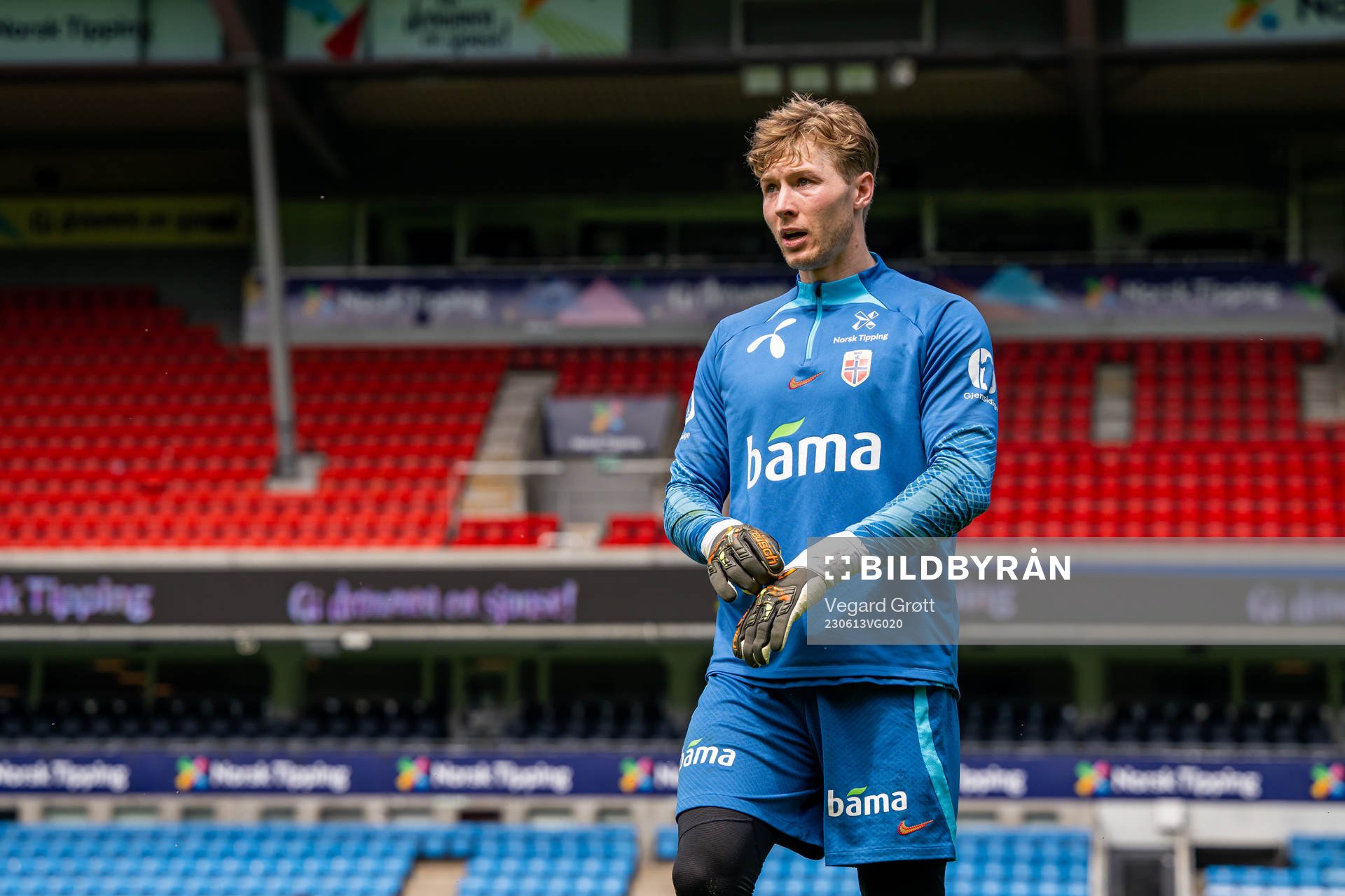 Goalkeeper Mathias Dyngeland of the Norwegian national