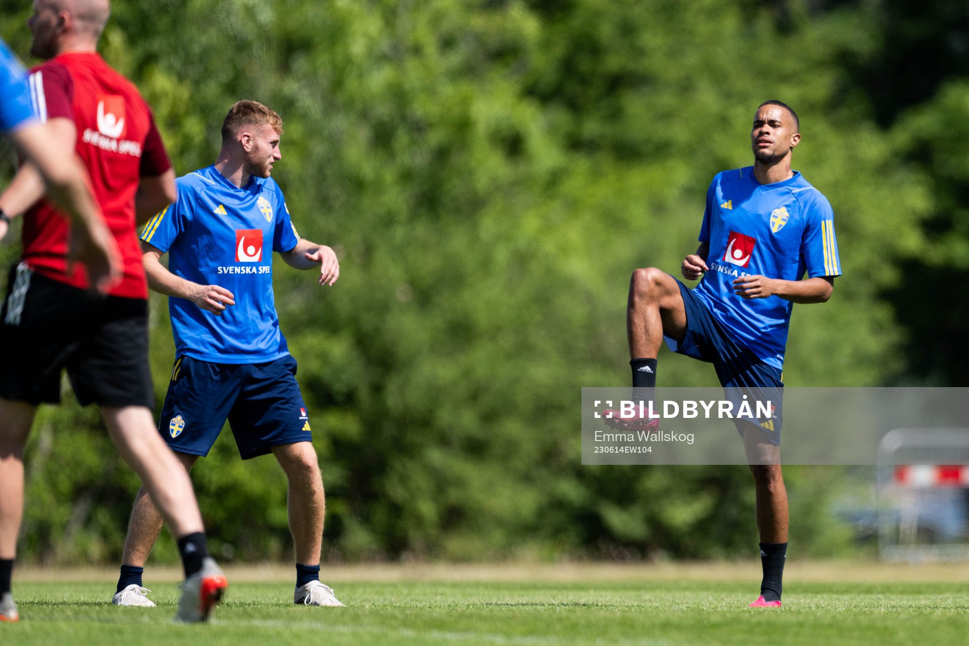 Dejan Kulusevski and Robin Quaison of the Swedish national