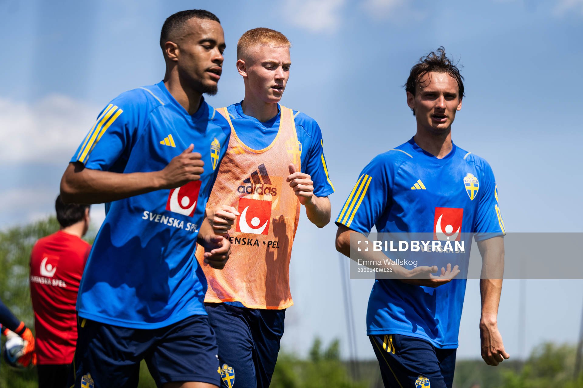 Robin Quaison, Hugo Larsson and Hjalmar Ekdal of the