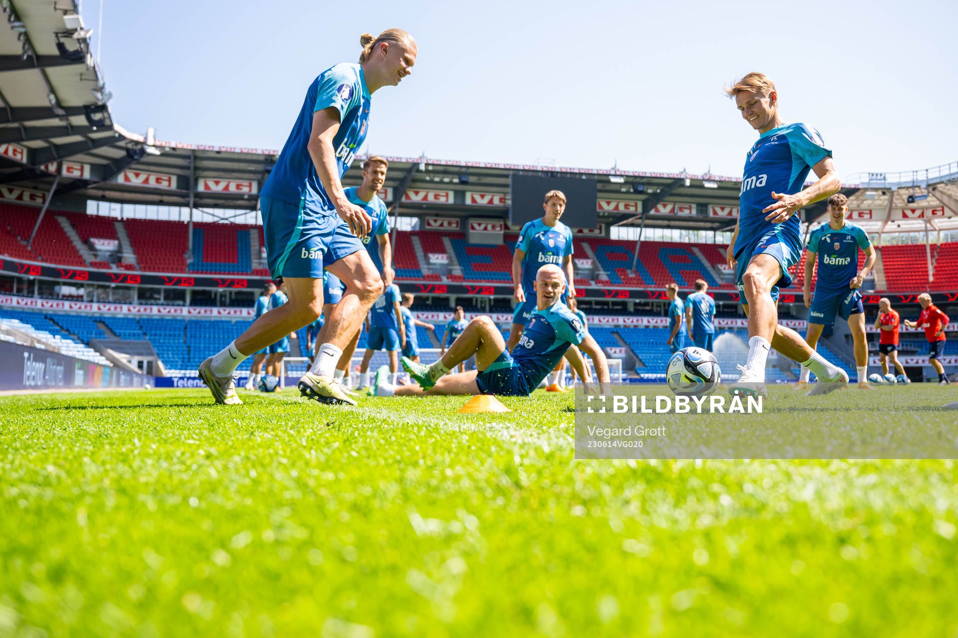 Erling Braut Haaland and Martin Ødegaard of the Norwegian