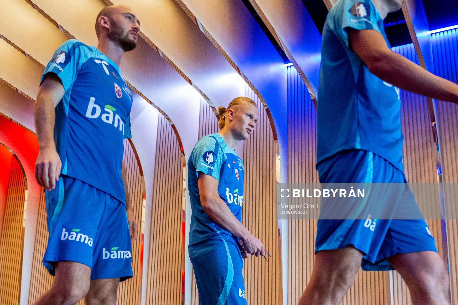 Fredrik Aursnes and Erling Braut Haaland of the Norwegian